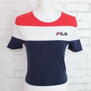 Fils Red White and Blue Cropped Tshirt